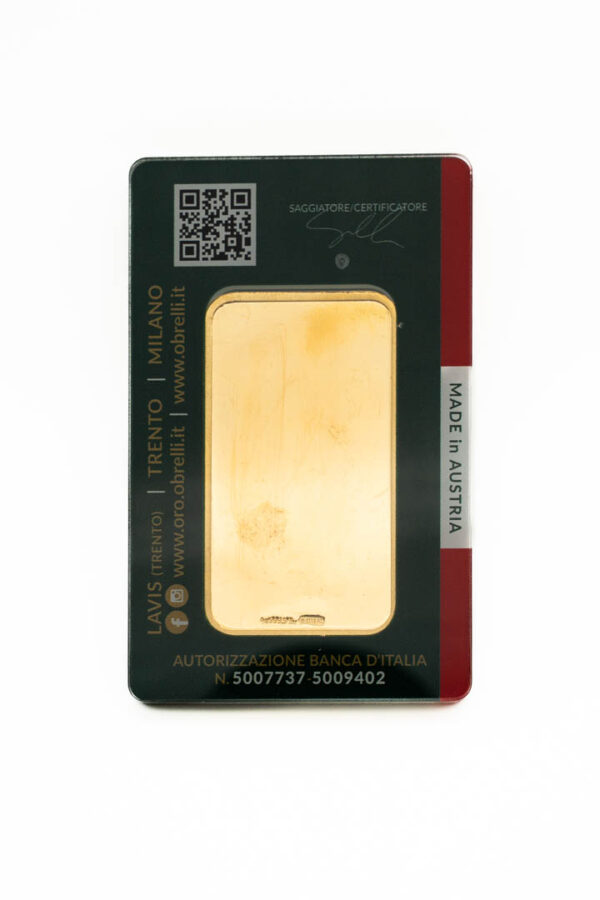 Pure Gold ingot 999.9 ‰ 100 gr Obrelli - Image 2